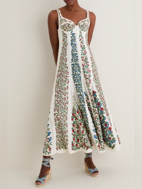 FARM Rio Dresses & Skirts - Farm Rio Berry Print Linen Blend Midi Dress